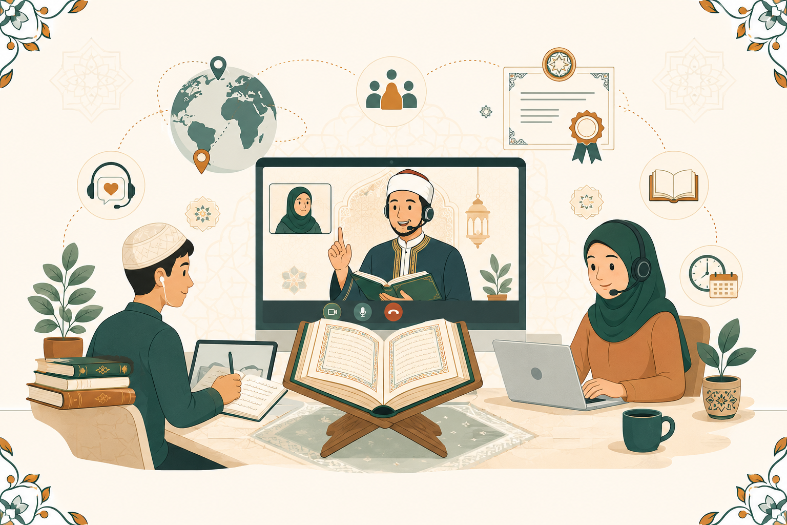 Online Quran learning with certified Sanad Academy teachers and students